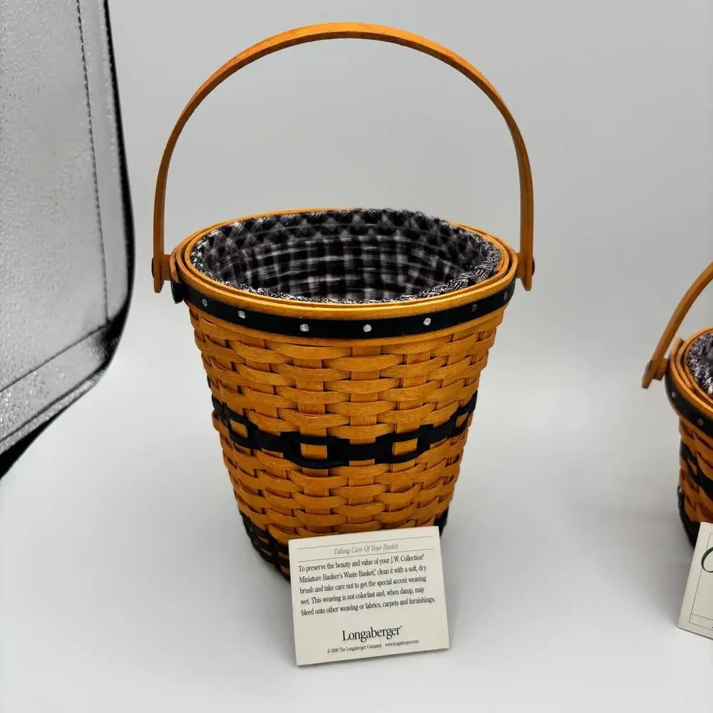 Longaberger JW Collection Miniature Basket Lot of 5 - Cards, Liners, Protectors